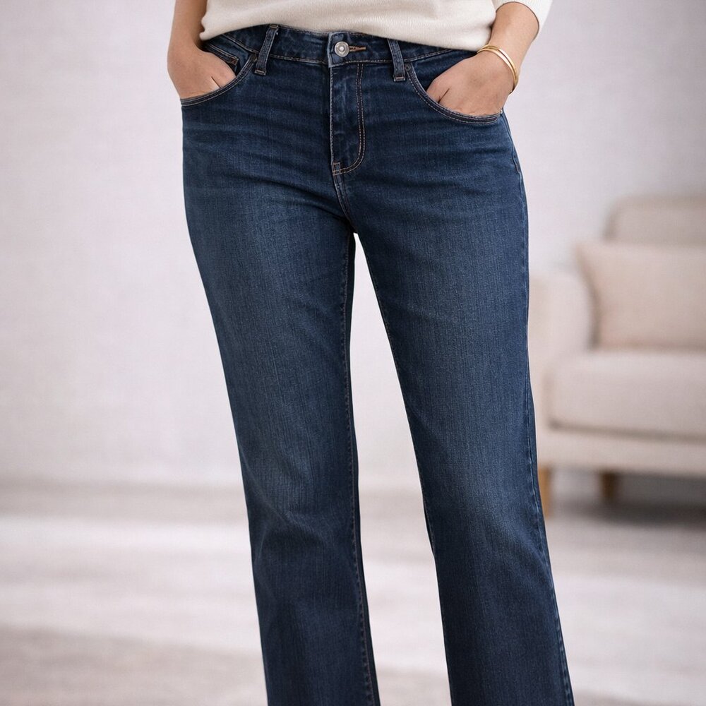 White House Black Market Jeans Women Size 16R | Dark Wash Straight Leg Denim